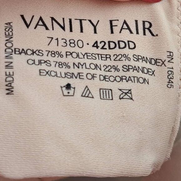 Vanity Fair Women's Plus Size Full Figure Beauty Back Smoother Wireless Bra size - Picture 5 of 5